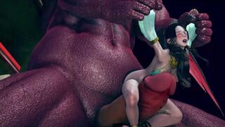3D анимация - огромный монстр трахает арабскую принцессу порно